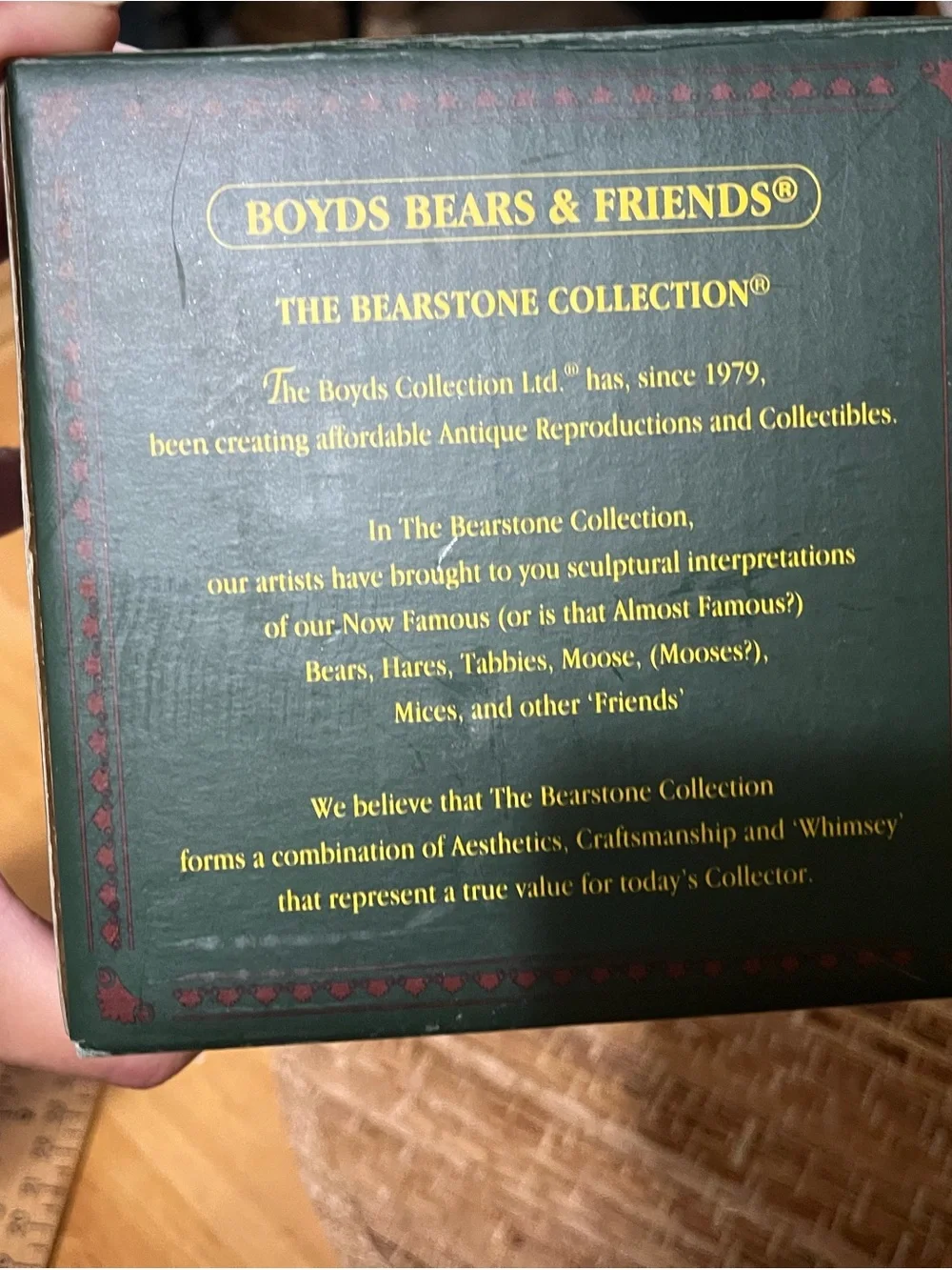 Boyds Bears Cream Figurine Base with Brown Felt Dots